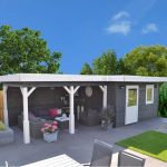 Lugarde tuinhuis met overkappingPR35