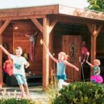 Flexwood houten berging met overkapping