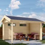 Aanbieding Woodpro blokhut veranda type Wesley - 400x250 cm